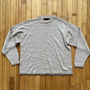 Vtg Gary Player Men 2XL Beige 100% Cotton Knit Crewneck Golf Sweater Heavyweight